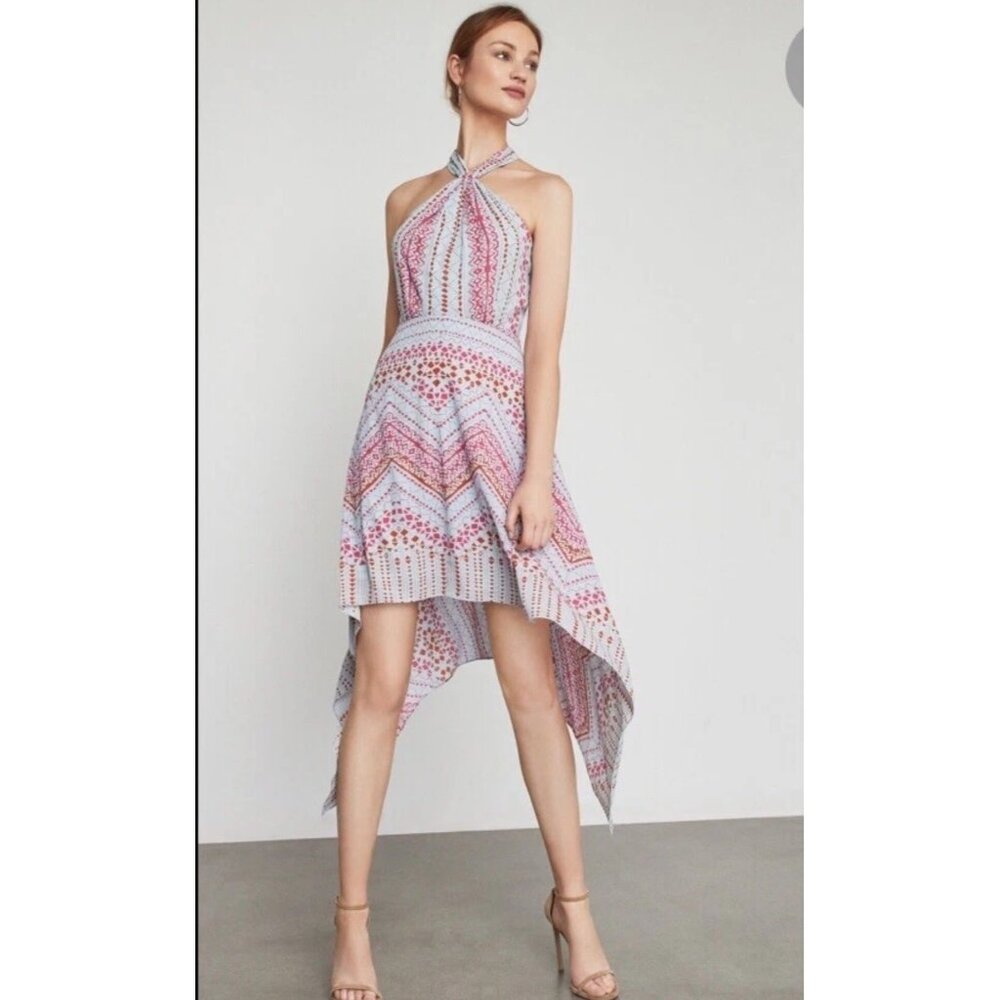 Vtg BCBGMAXAZRIA  Halter Dress Women’s 2 Asymmetrical Y2k Romantic Fairy Grunge